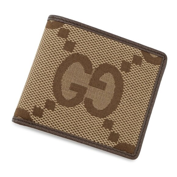 GUCCI Jumbo GG Bifold Wallet Canvas Beige/Brown - Picture 1 of 11